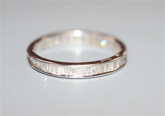 A modern 18ct white gold and diamond full eternity ring, size N/O.